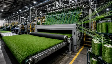C&oacute;mo se fabrica el c&eacute;sped artificial: del pol&iacute;mero al rollo terminado